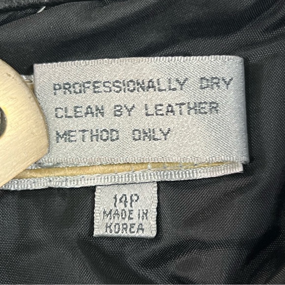 Jacqueline Ferrar Genuine Leather Skirt Women's 14P Black Vintage Slit Lined - Picture 9 of 17